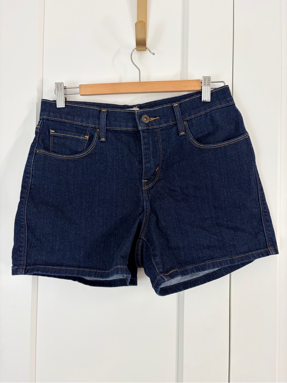 Levi's Indigo Denim Mid-Rise Jean Shorts | 8